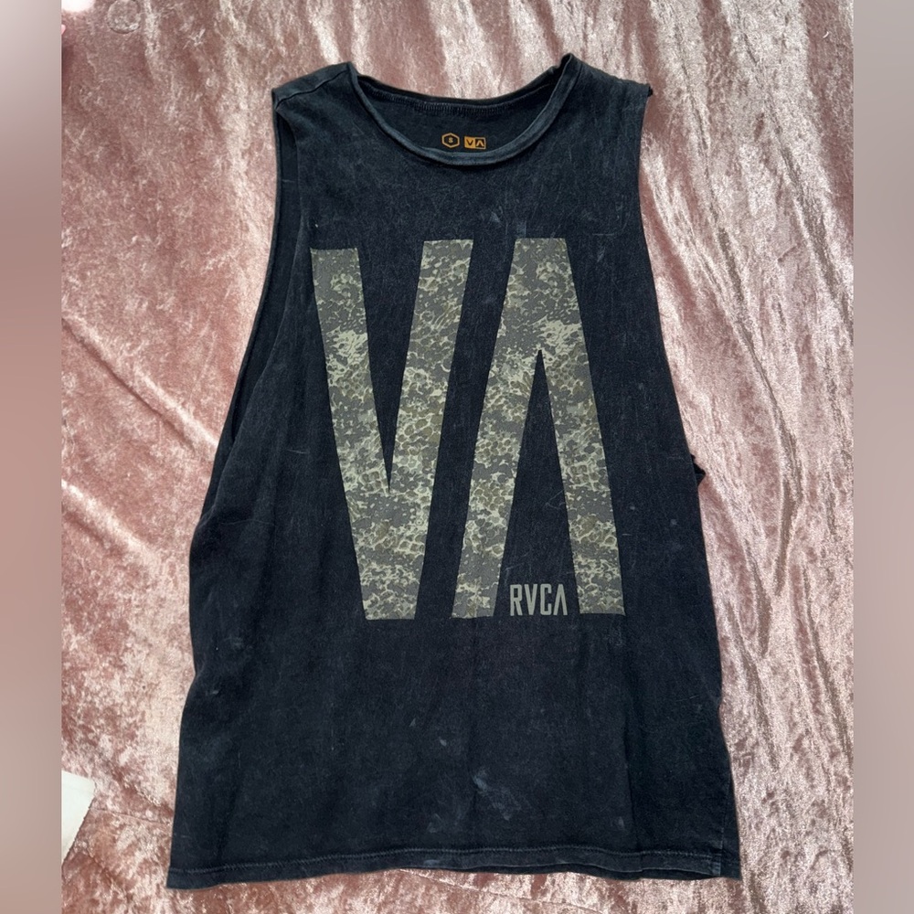 RVCA Black and Gold Graphic Tank